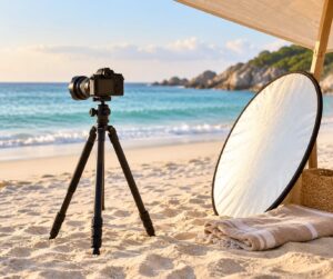 how to shoot beach portraits without squinting