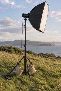 how to sandbag lights on a windy day