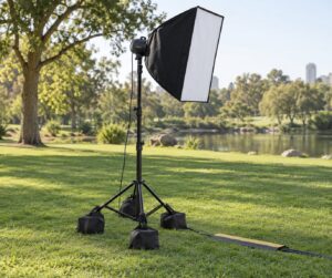 how to use a light stand safely outdoors