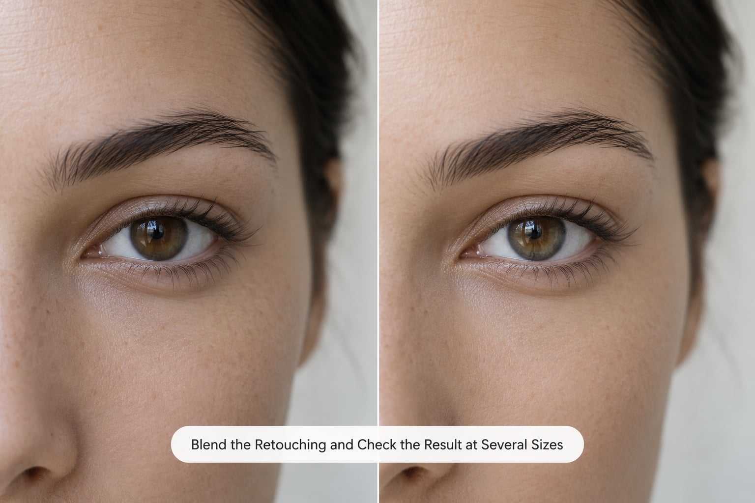 Blend the Retouching and Check the Result at Several Sizes