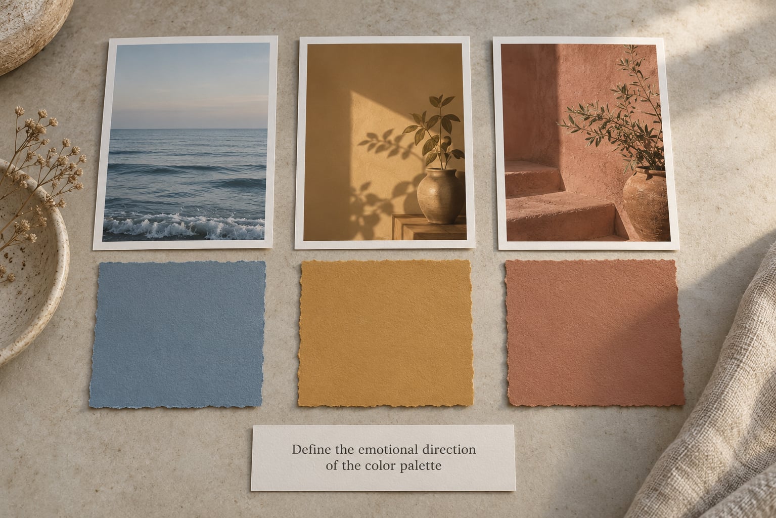 Define the emotional direction of the color palette