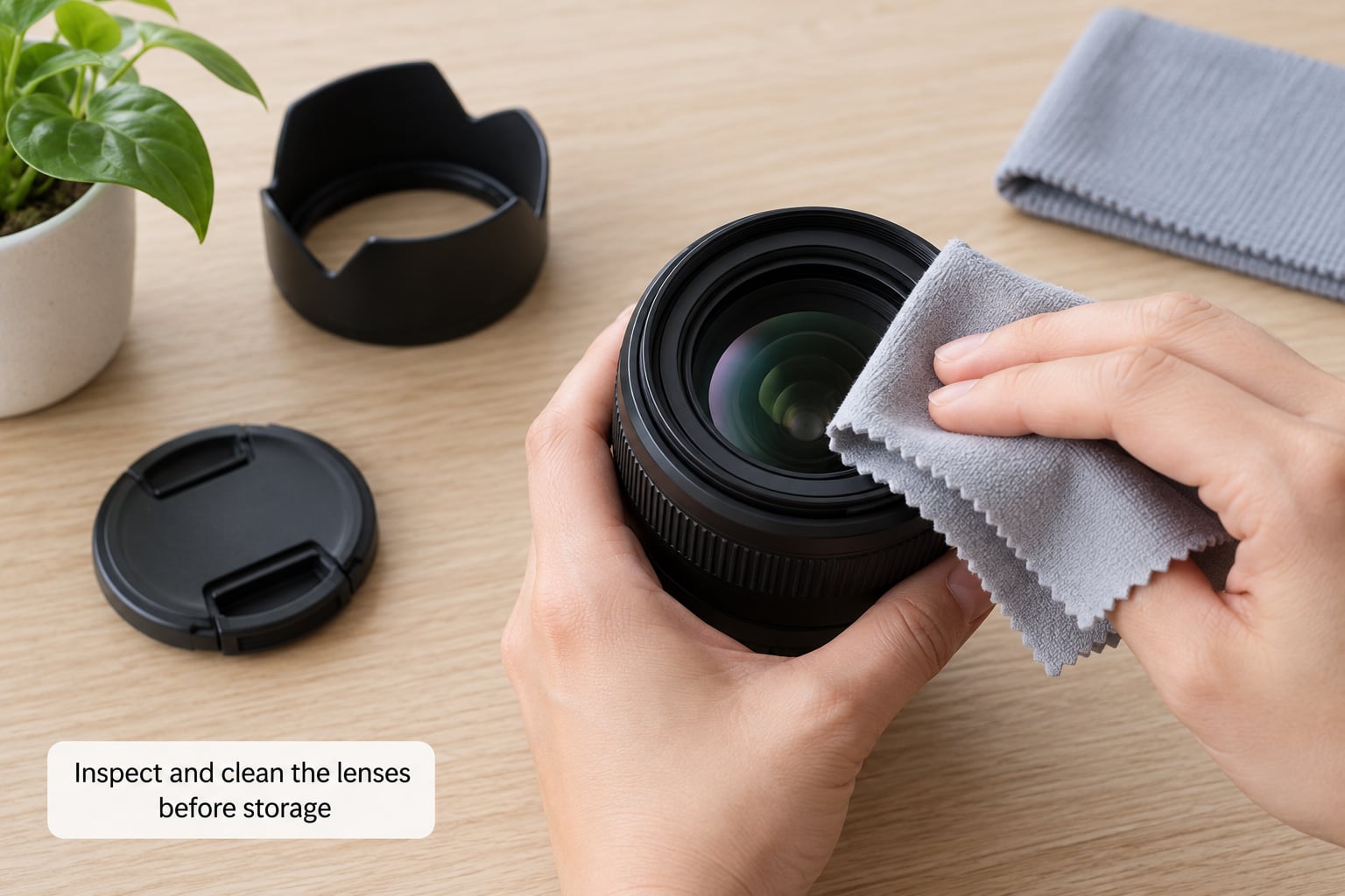 Inspect and clean the lenses before storage