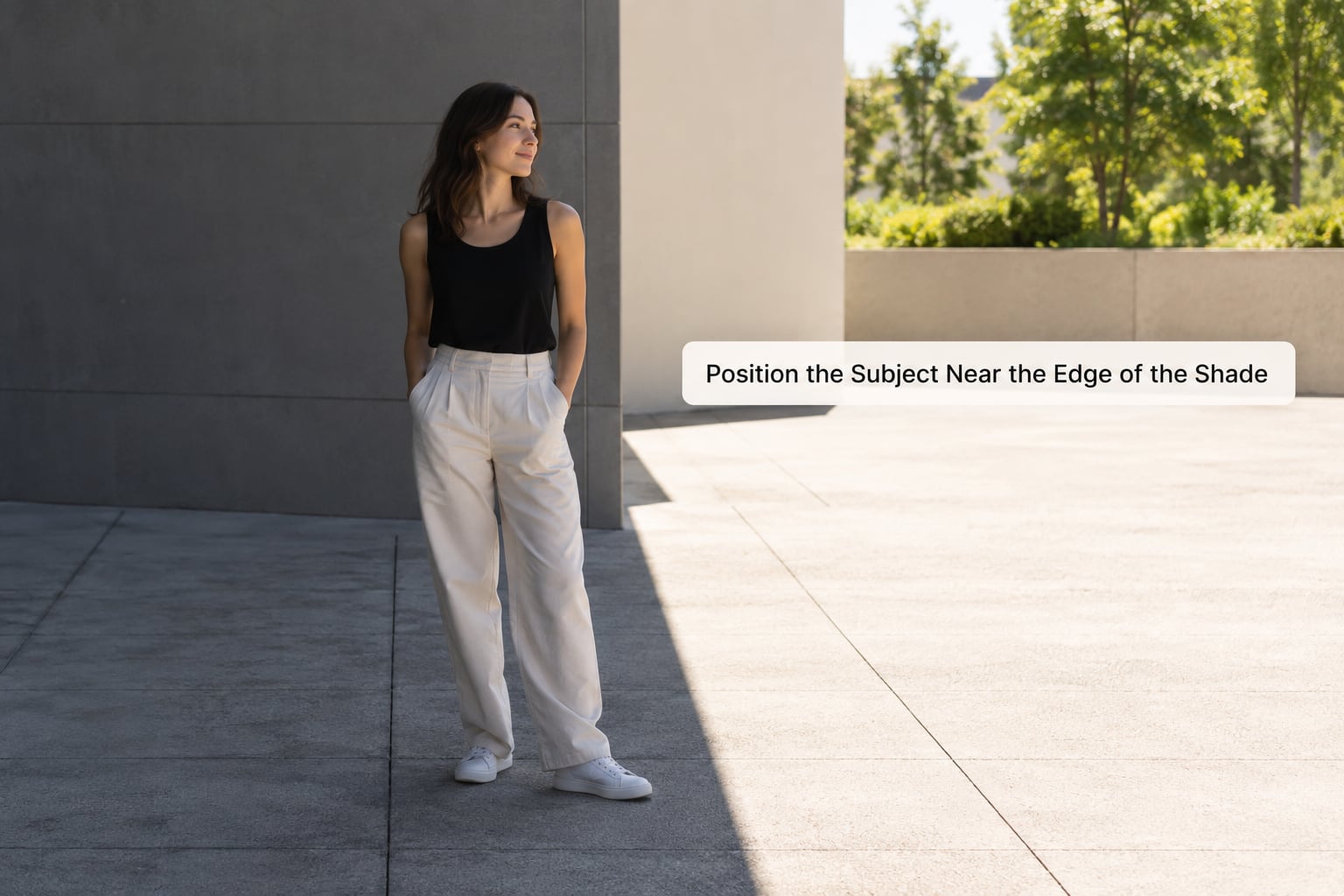 Position the Subject Near the Edge of the Shade