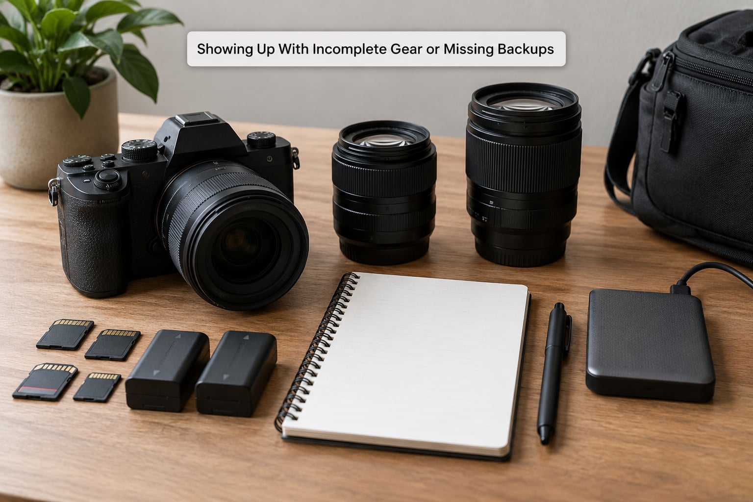 Showing Up With Incomplete Gear or Missing Backups